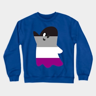 Spooky Ghost Asexual Pride Flag Crewneck Sweatshirt